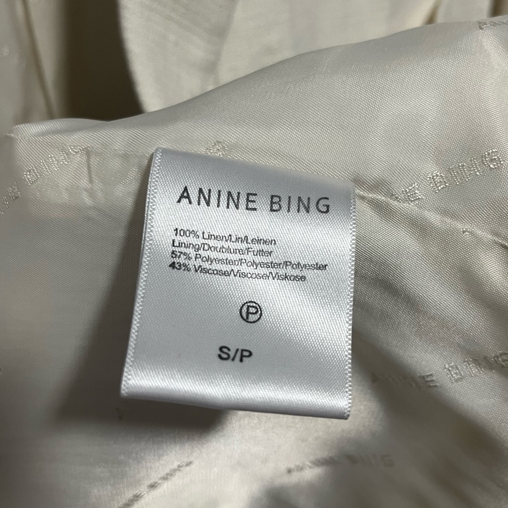 Anine Bing Quinn Oversized Linen Blazer - Off White - Size Small - Picture 12 of 12